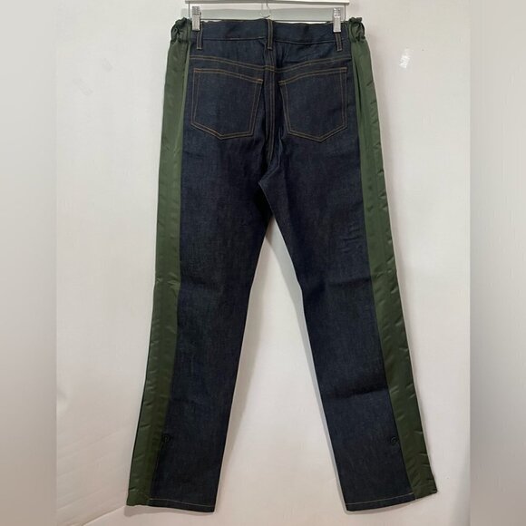A.P.C. x Sacai Edition Indigo & Green Haru Jeans - Khaki. Size: M. NWT - Picture 3 of 16